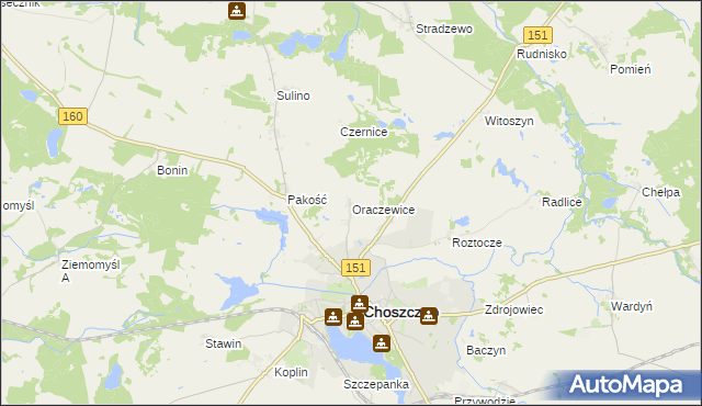 mapa Oraczewice, Oraczewice na mapie Targeo