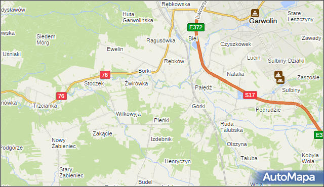 mapa Parcele-Rębków, Parcele-Rębków na mapie Targeo