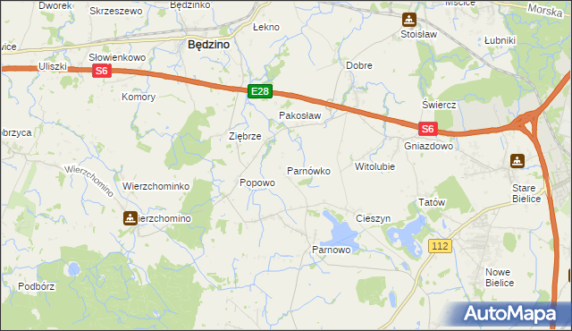 mapa Parnówko, Parnówko na mapie Targeo