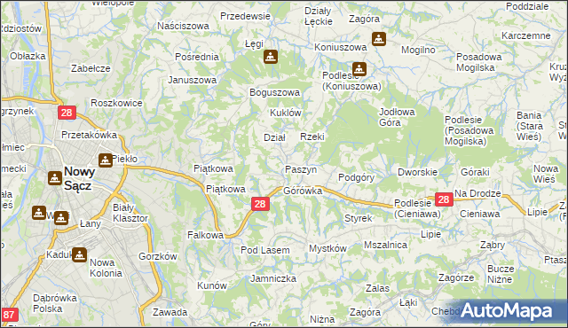 mapa Paszyn, Paszyn na mapie Targeo