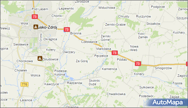 mapa Pęczelice, Pęczelice na mapie Targeo