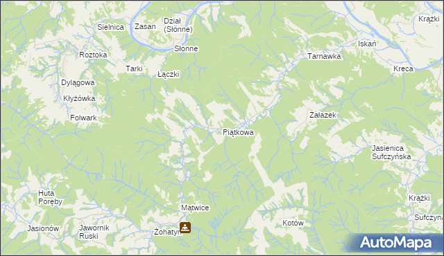 mapa Piątkowa gmina Dubiecko, Piątkowa gmina Dubiecko na mapie Targeo