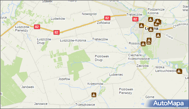 mapa Piotrówek Drugi, Piotrówek Drugi na mapie Targeo