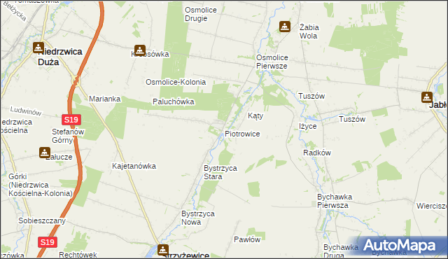 mapa Piotrowice gmina Strzyżewice, Piotrowice gmina Strzyżewice na mapie Targeo