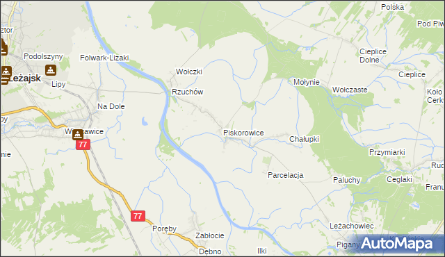 mapa Piskorowice, Piskorowice na mapie Targeo