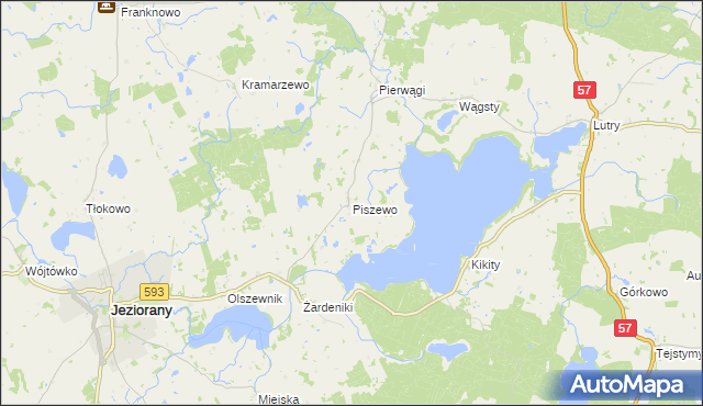 mapa Piszewo, Piszewo na mapie Targeo