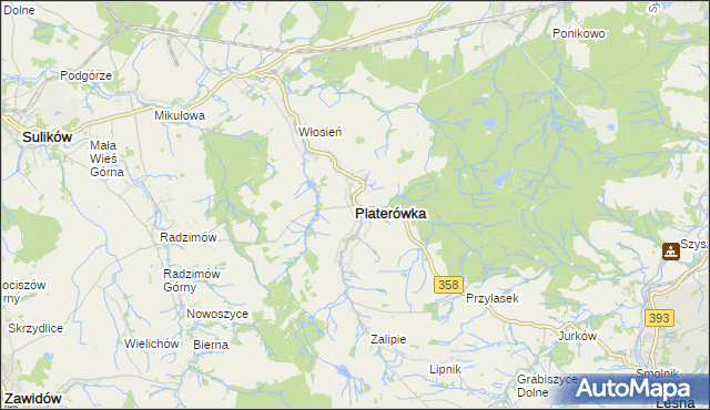 mapa Platerówka, Platerówka na mapie Targeo