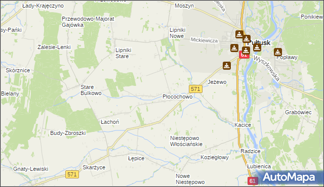 mapa Płocochowo, Płocochowo na mapie Targeo