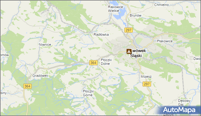 mapa Płóczki Dolne, Płóczki Dolne na mapie Targeo