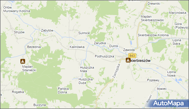 mapa Podhuszczka, Podhuszczka na mapie Targeo