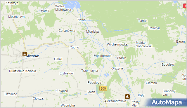 mapa Podlodówek, Podlodówek na mapie Targeo