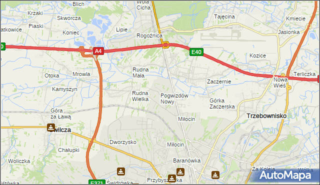 mapa Pogwizdów Nowy, Pogwizdów Nowy na mapie Targeo