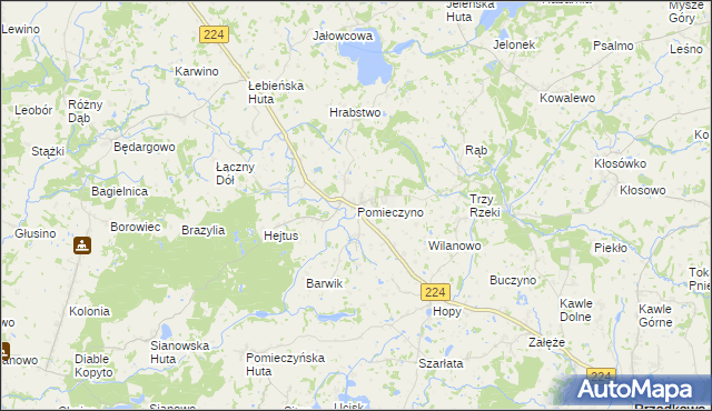 mapa Pomieczyno, Pomieczyno na mapie Targeo