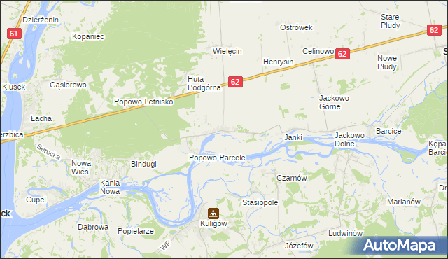 mapa Popowo Kościelne gmina Somianka, Popowo Kościelne gmina Somianka na mapie Targeo