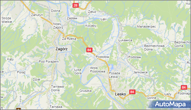 mapa Postołów, Postołów na mapie Targeo