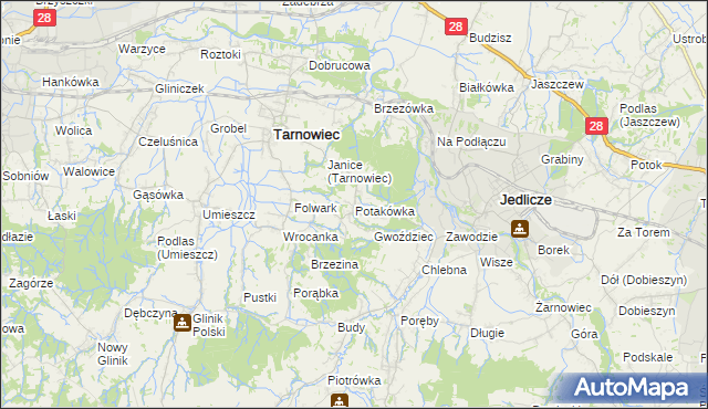 mapa Potakówka, Potakówka na mapie Targeo