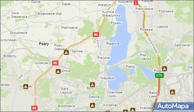 mapa Preczów, Preczów na mapie Targeo