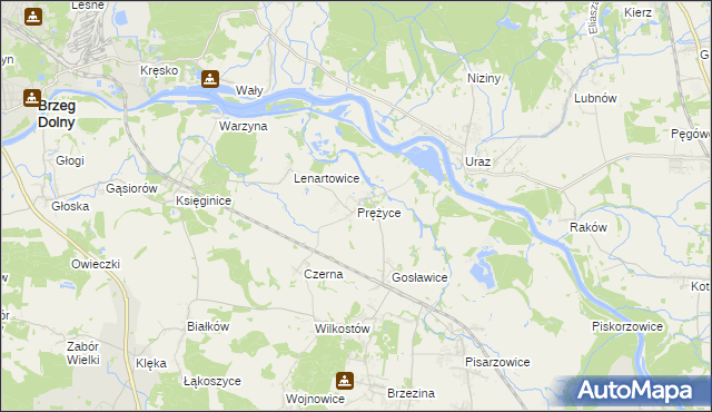 mapa Prężyce, Prężyce na mapie Targeo