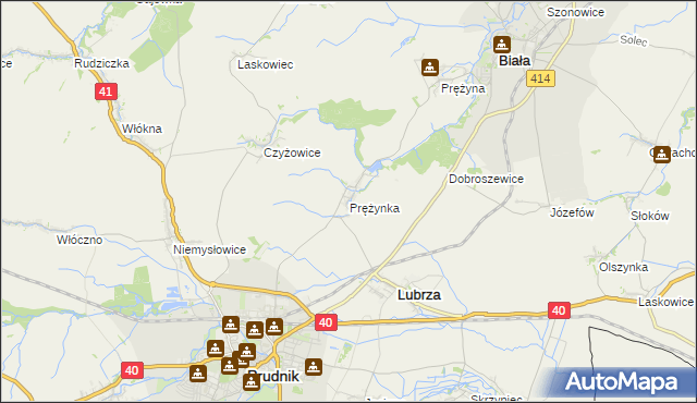 mapa Prężynka, Prężynka na mapie Targeo