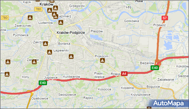 mapa Prokocim, Prokocim na mapie Targeo