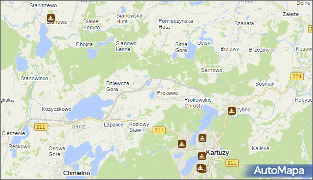 mapa Prokowo, Prokowo na mapie Targeo