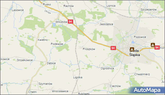 mapa Proszków, Proszków na mapie Targeo