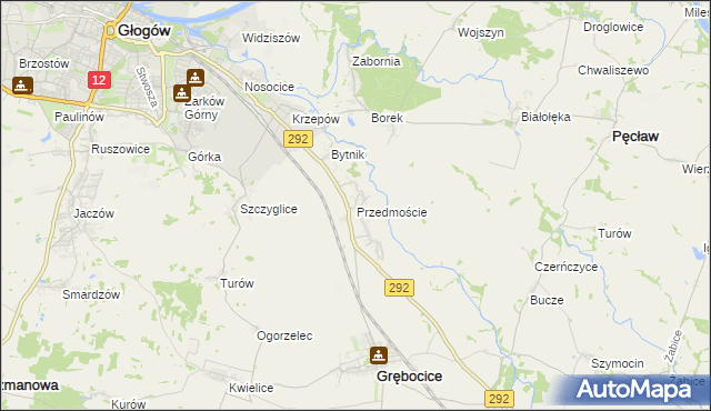 mapa Przedmoście gmina Głogów, Przedmoście gmina Głogów na mapie Targeo