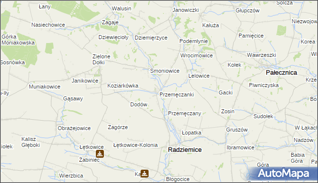 mapa Przemęczanki, Przemęczanki na mapie Targeo