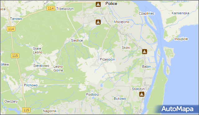 mapa Przęsocin, Przęsocin na mapie Targeo