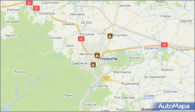 mapa Przysucha, Przysucha na mapie Targeo