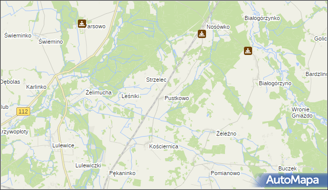 mapa Pustkowo gmina Białogard, Pustkowo gmina Białogard na mapie Targeo