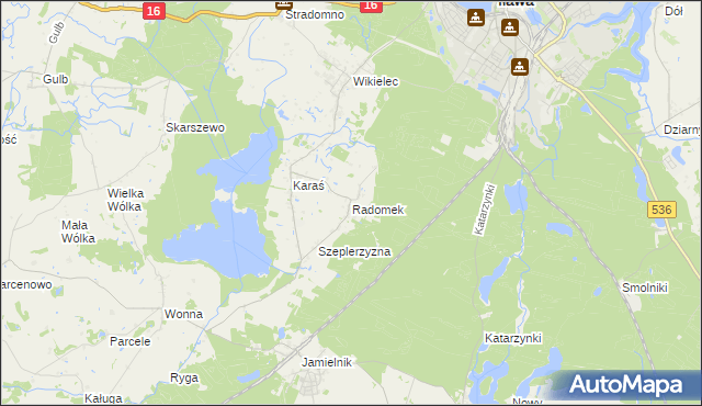 mapa Radomek gmina Iława, Radomek gmina Iława na mapie Targeo