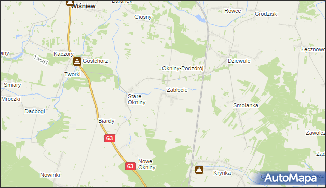 mapa Radomyśl gmina Wiśniew, Radomyśl gmina Wiśniew na mapie Targeo
