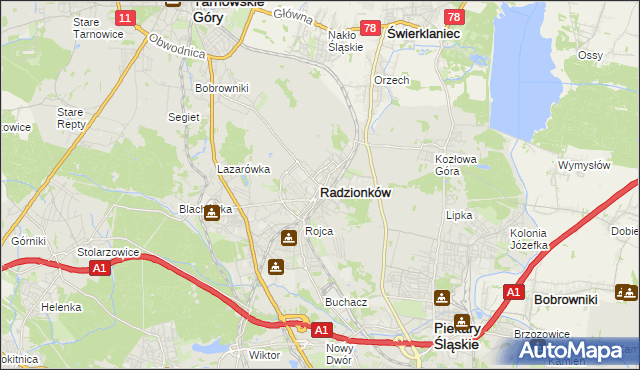 mapa Radzionków, Radzionków na mapie Targeo