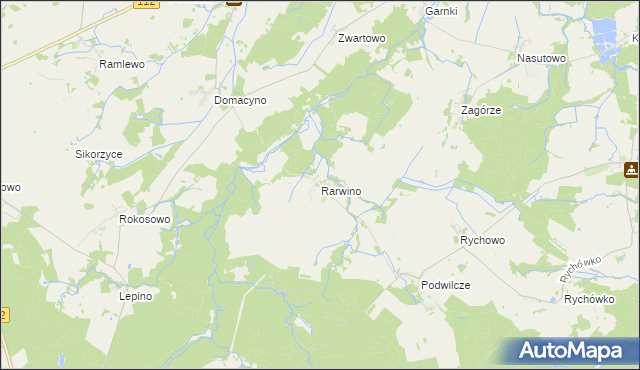 mapa Rarwino gmina Białogard, Rarwino gmina Białogard na mapie Targeo