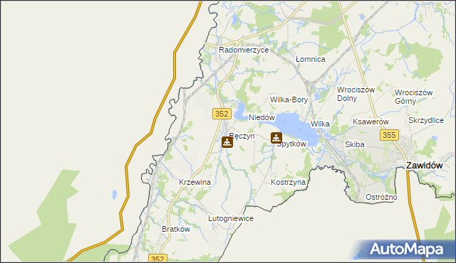 mapa Ręczyn, Ręczyn na mapie Targeo