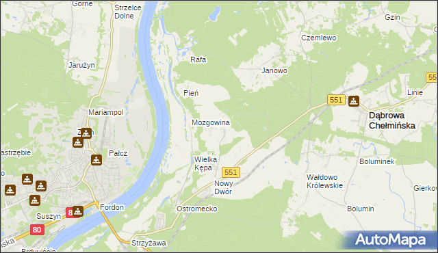 mapa Reptowo gmina Dąbrowa Chełmińska, Reptowo gmina Dąbrowa Chełmińska na mapie Targeo