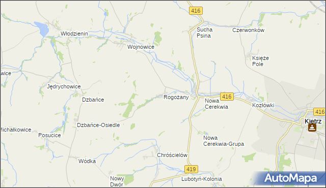 mapa Rogożany, Rogożany na mapie Targeo