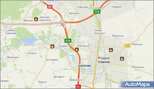 mapa Rotmanka, Rotmanka na mapie Targeo