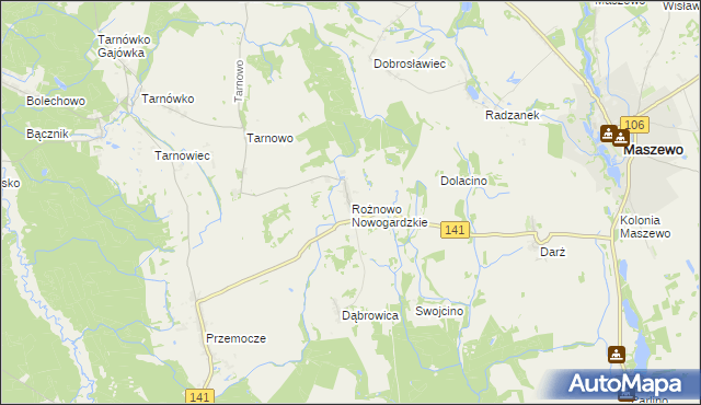 mapa Rożnowo Nowogardzkie, Rożnowo Nowogardzkie na mapie Targeo