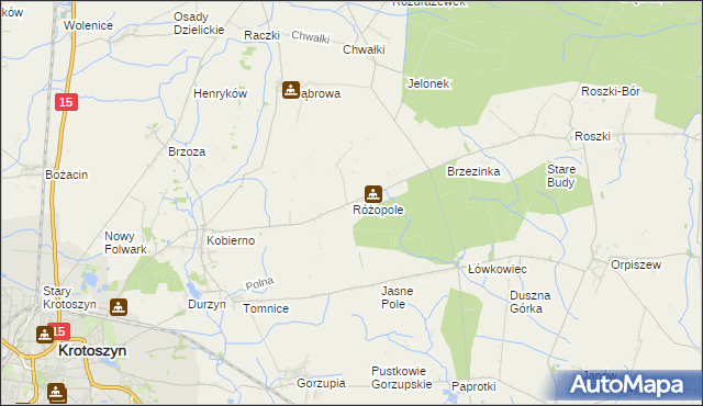 mapa Różopole, Różopole na mapie Targeo