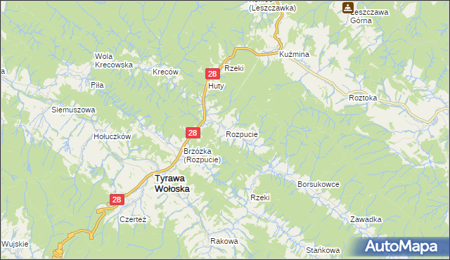 mapa Rozpucie, Rozpucie na mapie Targeo