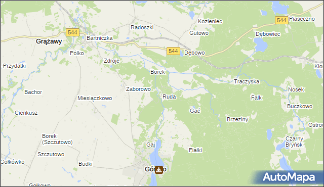 mapa Ruda gmina Górzno, Ruda gmina Górzno na mapie Targeo