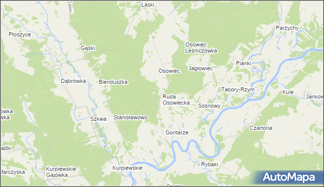 mapa Ruda Osowiecka, Ruda Osowiecka na mapie Targeo