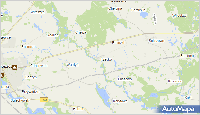 mapa Rzecko, Rzecko na mapie Targeo