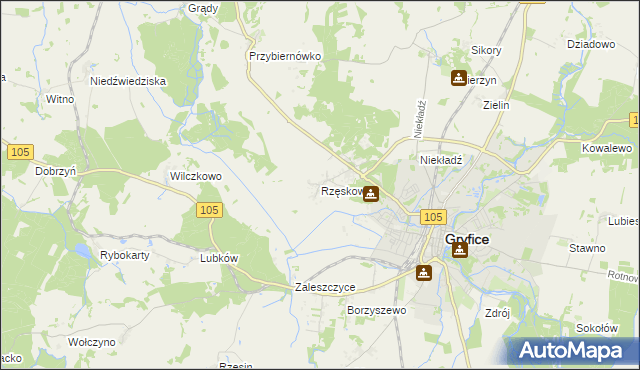 mapa Rzęskowo, Rzęskowo na mapie Targeo