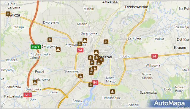 mapa Rzeszów, Rzeszów na mapie Targeo