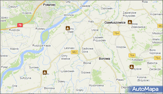 mapa Sadkowa Góra, Sadkowa Góra na mapie Targeo