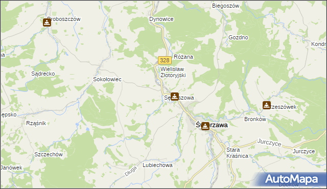 mapa Sędziszowa gmina Świerzawa, Sędziszowa gmina Świerzawa na mapie Targeo