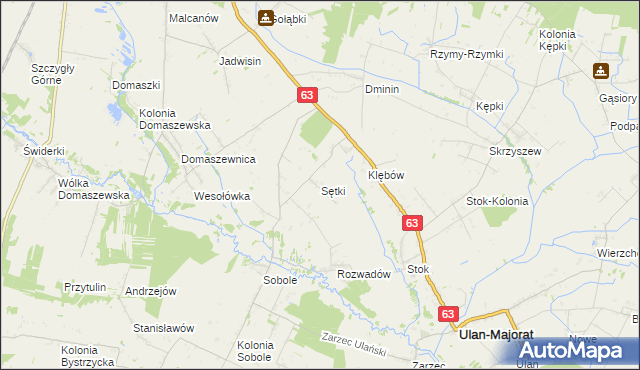 mapa Sętki, Sętki na mapie Targeo